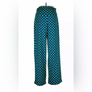 Women's Mud Pie Palazzo Casual
Lounge Pants Sz Med Navy/
Green